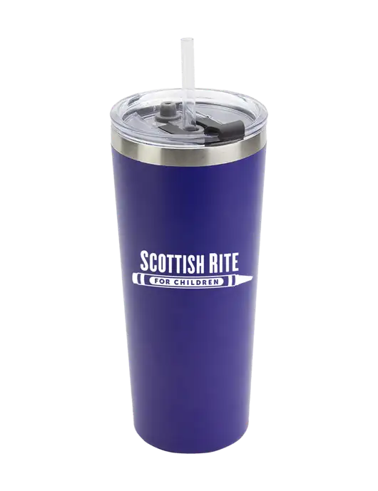 Brighton Blue 20 oz Insulated Tumbler & Straw w/Scottish Rite for Children Logo
