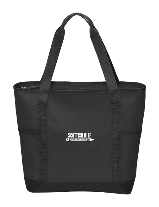 On the Go Black/Black Tote w/Scottish Rite for Children Logo