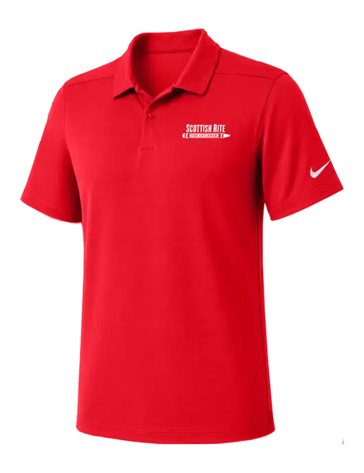 Nike Red Dry Essential Solid Polo w/Scottish Rite for Children Logo