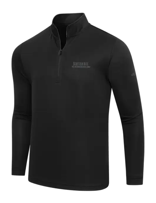 Adidas Black Lightweight Quarter Zip Pullover w/Scottish Rite for Children Logo
