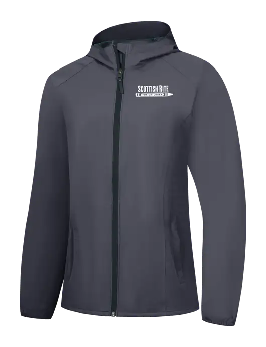 Womens Dark Grey Essential Rain Jacket w/Scottish Rite for Children Logo