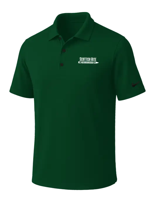 NIKE Dark Green Dri-Fit Micro Pique Polo w/Scottish Rite for Children Logo