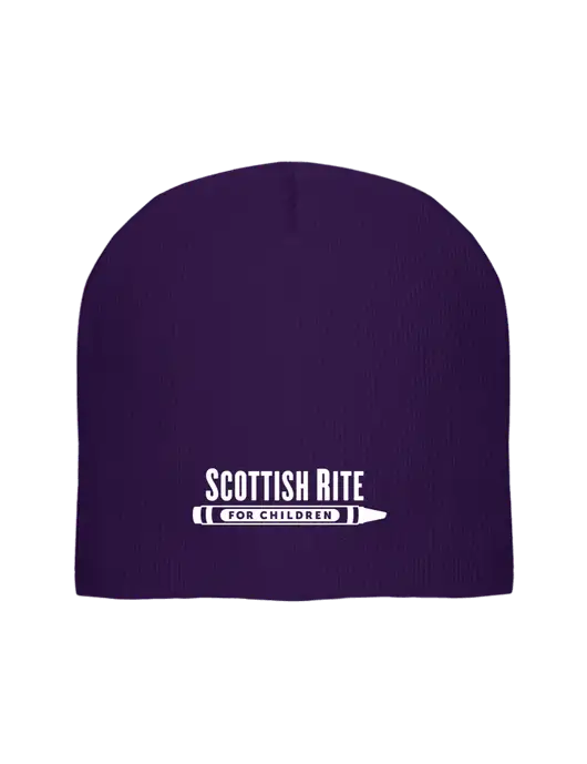 Solid Purple Element Knit Beanie w/Scottish Rite for Children Logo