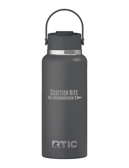 RTIC Outback 32 oz Charcoal Bottle w/Scottish Rite for Children Logo