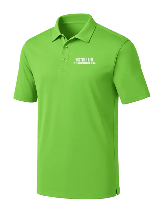 Light Kelly Green Silk Touch Performance Polo w/Scottish Rite for Children Logo