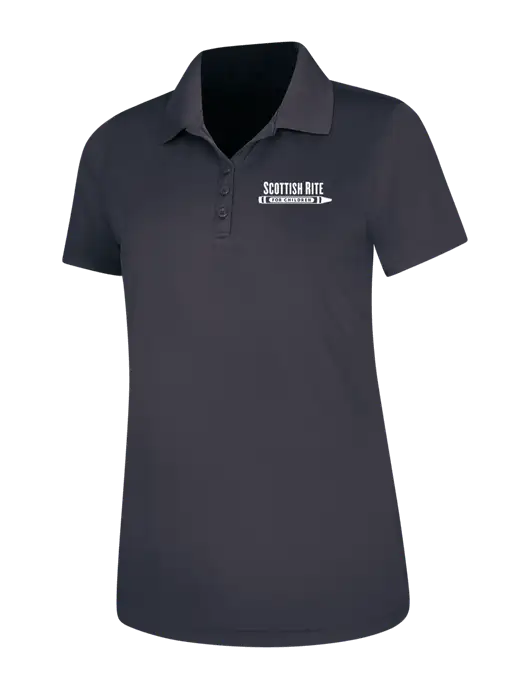 Dark Grey Womens Dry Zone UV Mesh Polo w/Scottish Rite for Children Logo