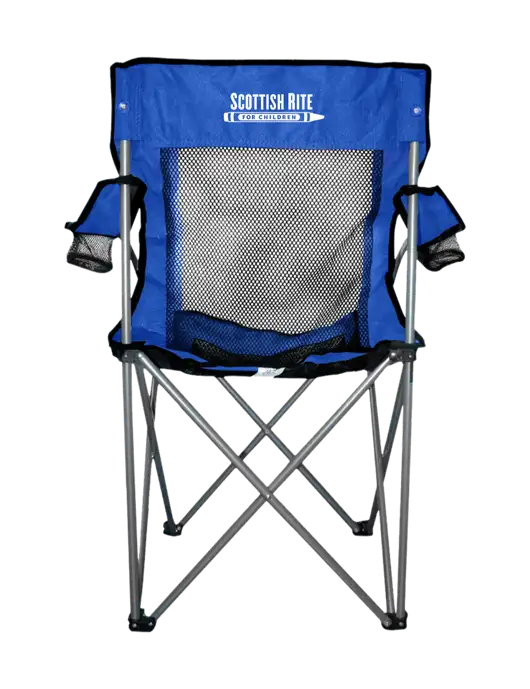 Titan Dark Royal Blue/Black Mesh Folding Chair w/Scottish Rite for Children Logo
