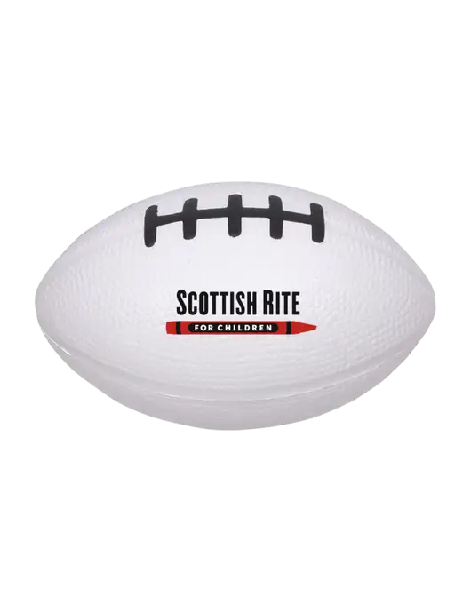 White Stress Reliever Football w/Scottish Rite for Children Logo