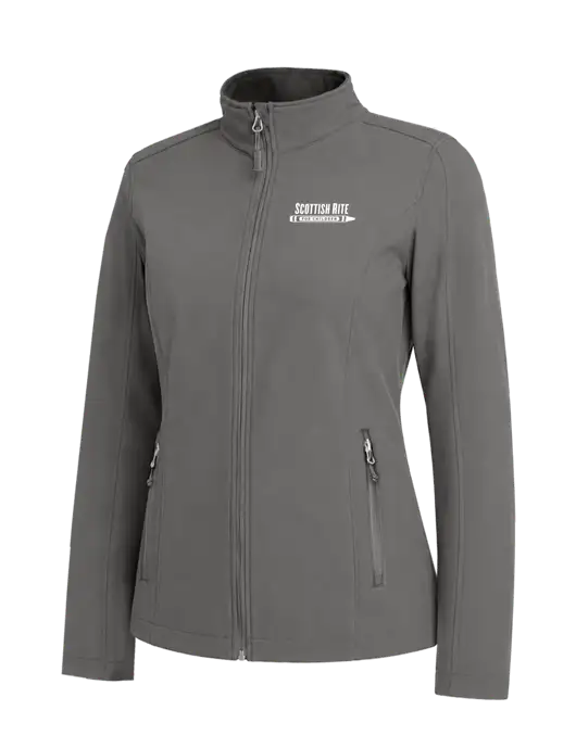 Medium Grey Womens Core Soft Shell Jacket w/Scottish Rite for Children Logo