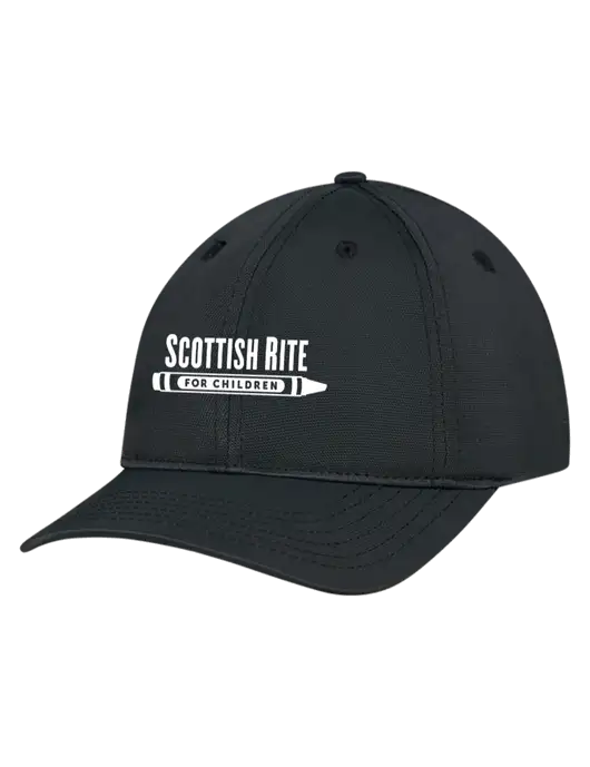 Black Nylon Twill Performance Cap w/Scottish Rite for Children Logo