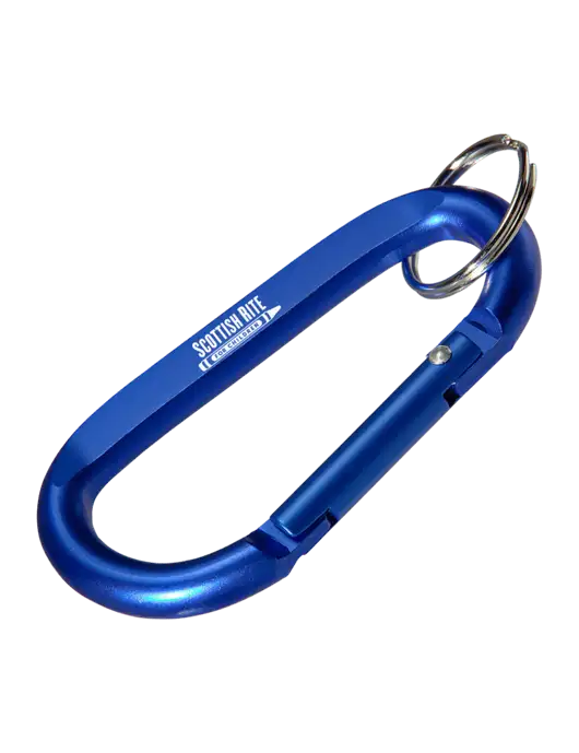 Blue Carabiner & Key Ring w/Scottish Rite for Children Logo