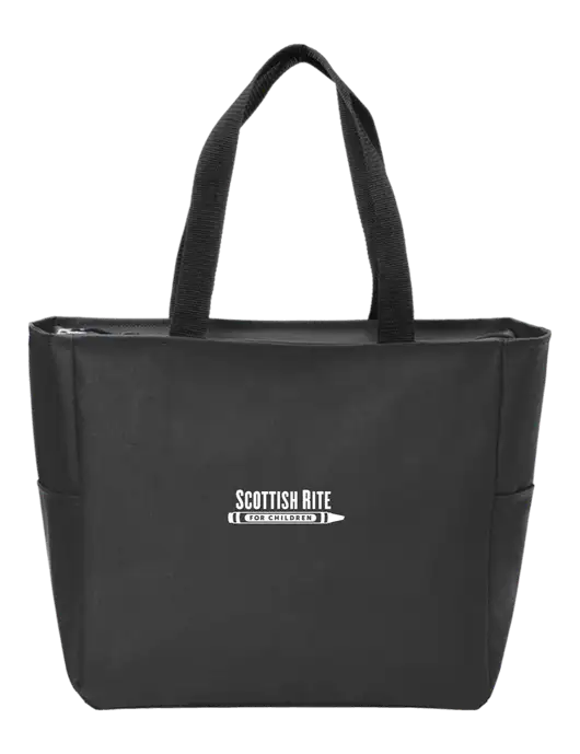 Everyday Black Zip Tote  w/Scottish Rite for Children Logo