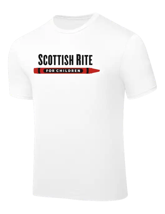 White PosiCharge Competitor Tee w/Scottish Rite for Children Logo
