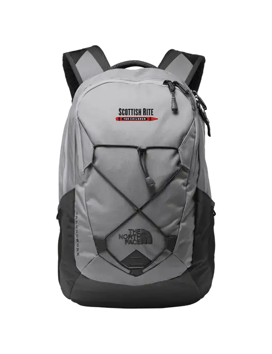 The North Face Light Grey/ Dark Grey Groundwork Backpack w/Scottish Rite for Children Logo