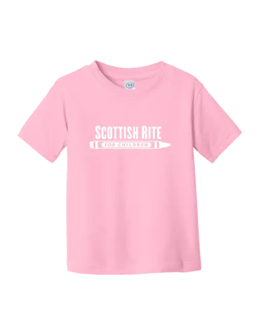 Rabbit Skins Pink Toddler Fine Jersey Tee w/Scottish Rite for Children Logo