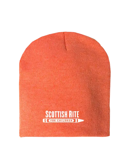 Orange Heather Element Knit Beanie w/Scottish Rite for Children Logo