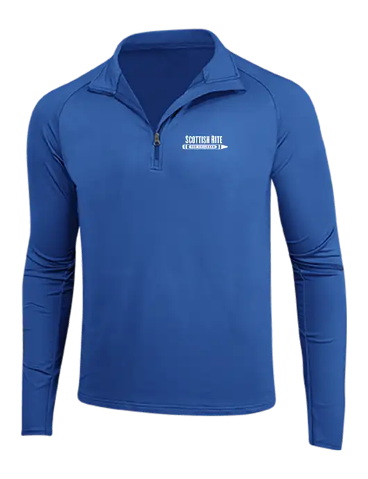 Dark Royal Sport Wick Stretch 1/4 Zip Pullover w/Scottish Rite for Children Logo
