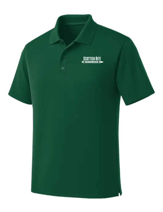 Dark Green Dry Zone UV Micro Mesh Polo w/Scottish Rite for Children Logo