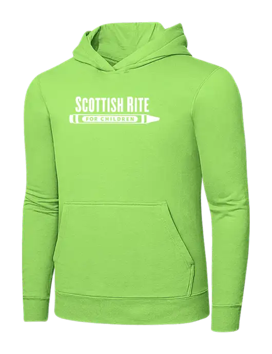 Light Green 7.8. oz Ring Spun Hooded Sweatshirt w/Scottish Rite for Children Logo