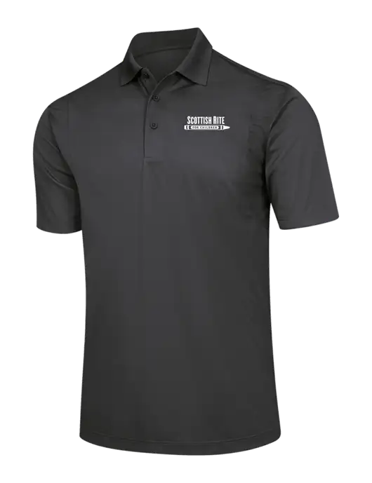 Dark Grey Micropique Sport-Wick Polo w/Scottish Rite for Children Logo