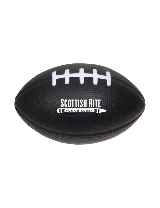 Black Stress Reliever Football w/Scottish Rite for Children Logo