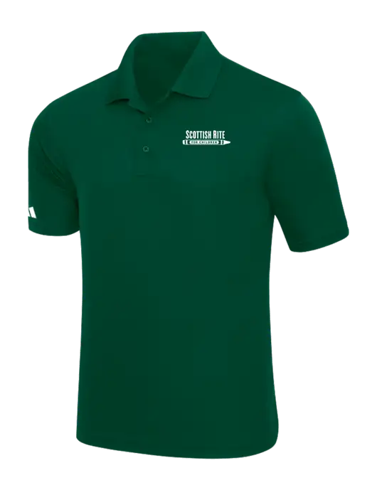 Adidas Dark Green Basic Sport Polo w/Scottish Rite for Children Logo