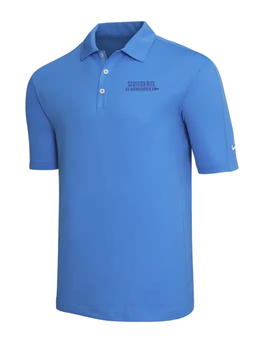 Nike Light Royal Blue Tech Sport Dri-FIT Polo w/Scottish Rite for Children Logo