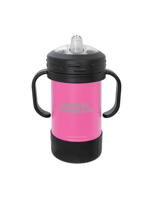 Polar Camel 10 oz Powder Coated Pink Sippy Cup w/Scottish Rite for Children Logo