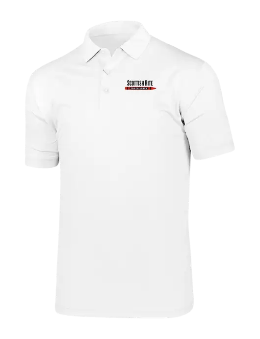 Callaway Vibrant Bright White Ventilated Polo w/Scottish Rite for Children Logo