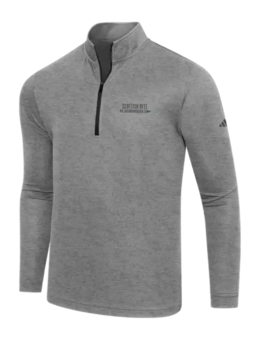 Adidas Black Heather  Lightweight Quarter Zip Pullover w/Scottish Rite for Children Logo