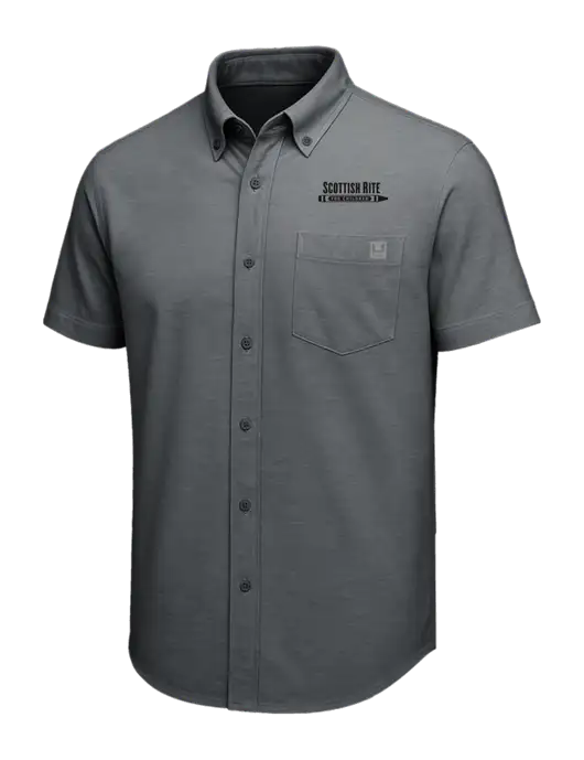 HUK Dark Grey Kona Solid Shirt w/Scottish Rite for Children Logo