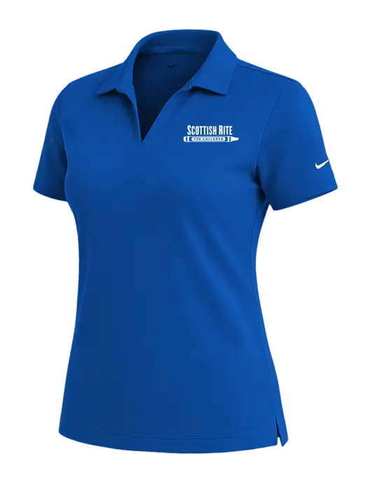 NIKE Royal Womens Dri-Fit Micro Pique Polo w/Scottish Rite for Children Logo