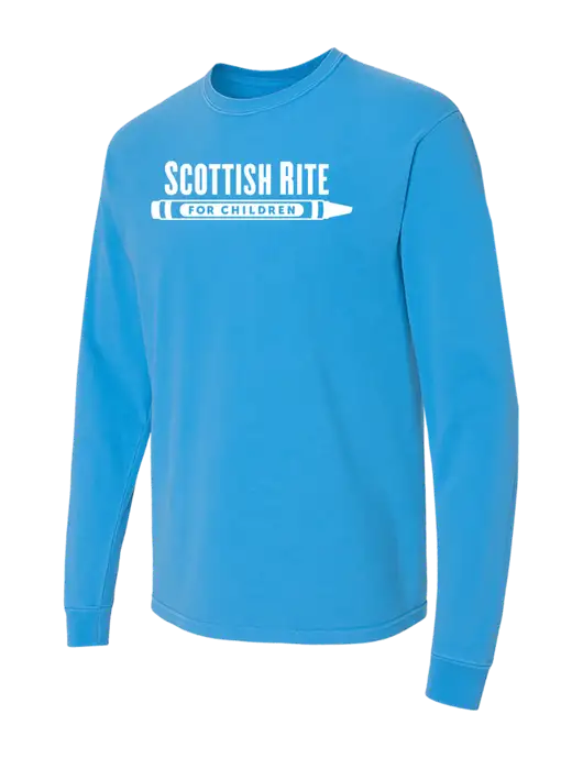 Comfort Colors Garment-Dyed Royal  Heavyweight Long Sleeve T-Shirt w/Scottish Rite for Children Logo