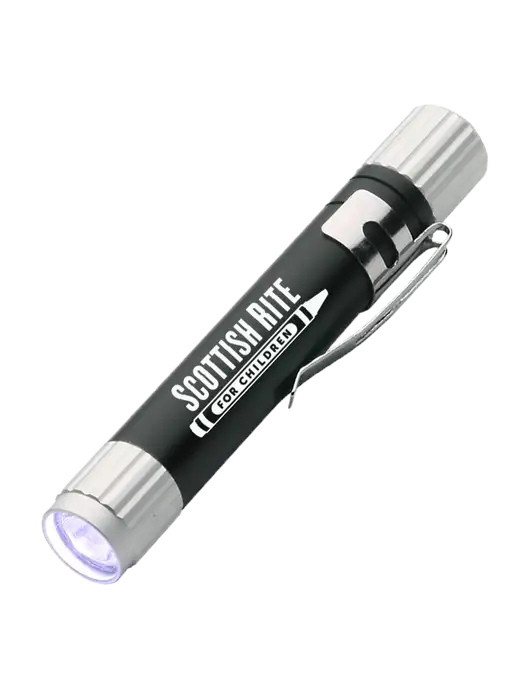 Black Aluminum LED Penlight w/Scottish Rite for Children Logo