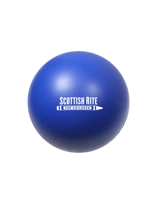 Dark Royal Blue Stress Reliever Ball w/Scottish Rite for Children Logo