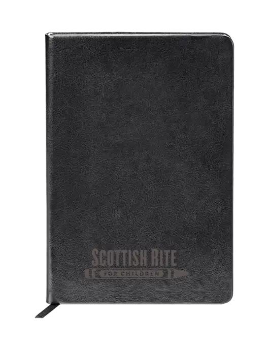 Fabrizio Black Hard Cover 5.75 x 8.3 Journal w/Scottish Rite for Children Logo