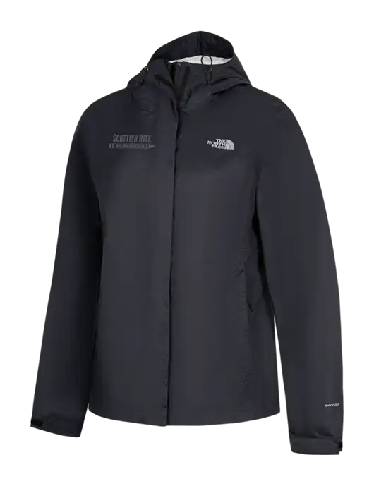 The North Face Womens Black DryVent Rain Jacket w/Scottish Rite for Children Logo
