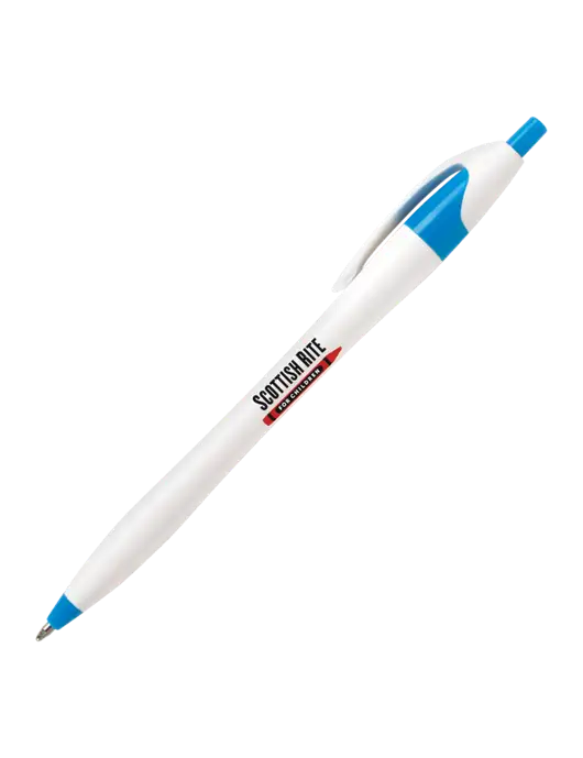 Novella Sapphire Blue/White Splash Pen - Blue Ink w/Scottish Rite for Children Logo