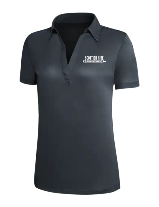 Dark Grey Silk Touch Womens Performance Polo w/Scottish Rite for Children Logo