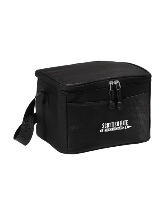 6 Can Black/Black Cube Cooler w/Scottish Rite for Children Logo