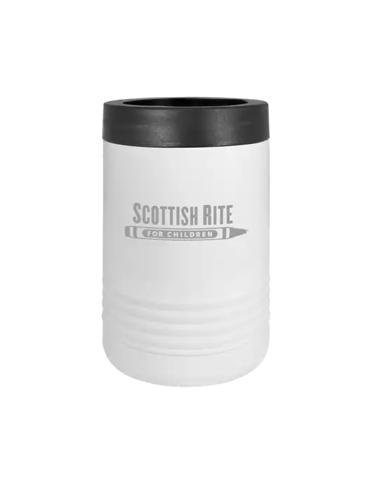Polar Camel 12 oz Powder Coated White Vacuum Insulated Beverage Holder w/Scottish Rite for Children Logo