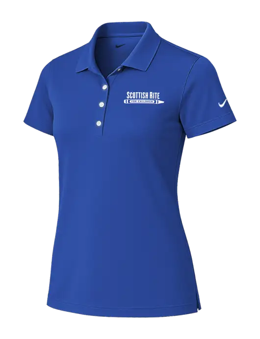 Nike Womens Royal Tech Basic Dri-FIT Polo
 w/Scottish Rite for Children Logo