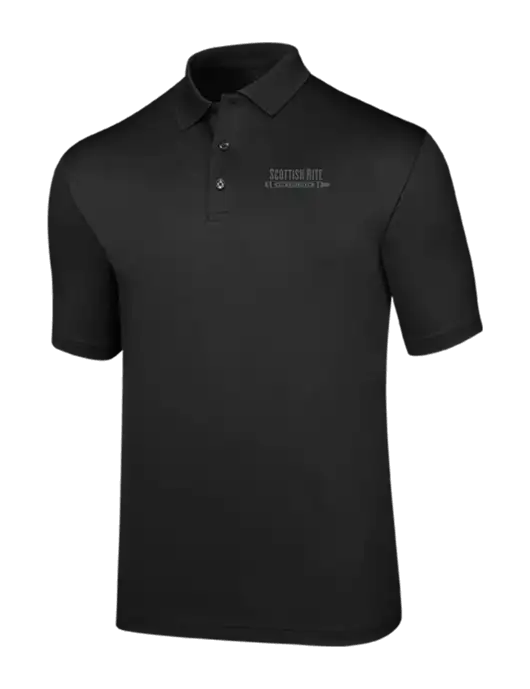 Callaway Opti-Dri Black Chev Polo w/Scottish Rite for Children Logo