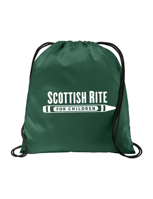 Drawstring Dark Green Cinch Pack w/Scottish Rite for Children Logo