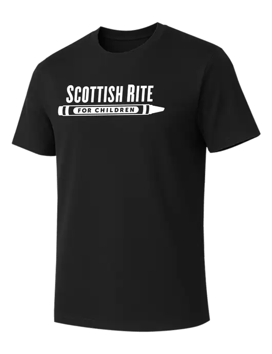 Allmade Deep Black Organic Cotton Tee w/Scottish Rite for Children Logo