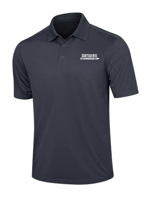 Dark Grey Diamond Textured Jacquard Polo w/Scottish Rite for Children Logo