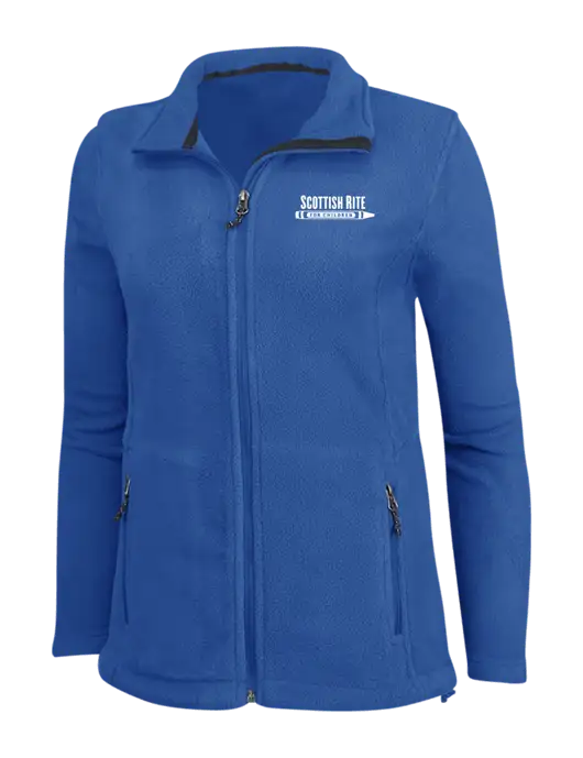 Womens Dark Royal Fleece Jacket w/Scottish Rite for Children Logo