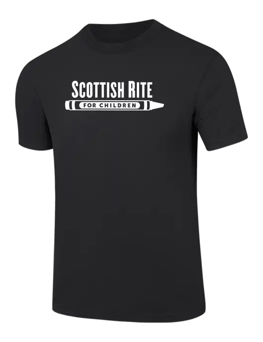 Comfort Colors 6.1 oz Black Heavyweight Ring Spun T-Shirt w/Scottish Rite for Children Logo