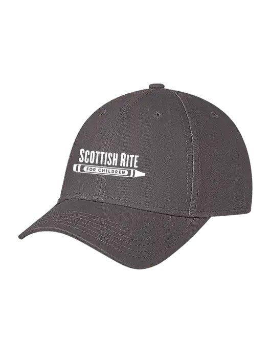 Medium Dark Grey Structured Soft Snap Closure Hook & Loop Cap w/Scottish Rite for Children Logo