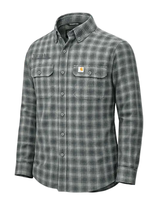 Carhartt Rugged Flex Plaid Dark Grey Long Sleeve Shirt w/Scottish Rite for Children Logo